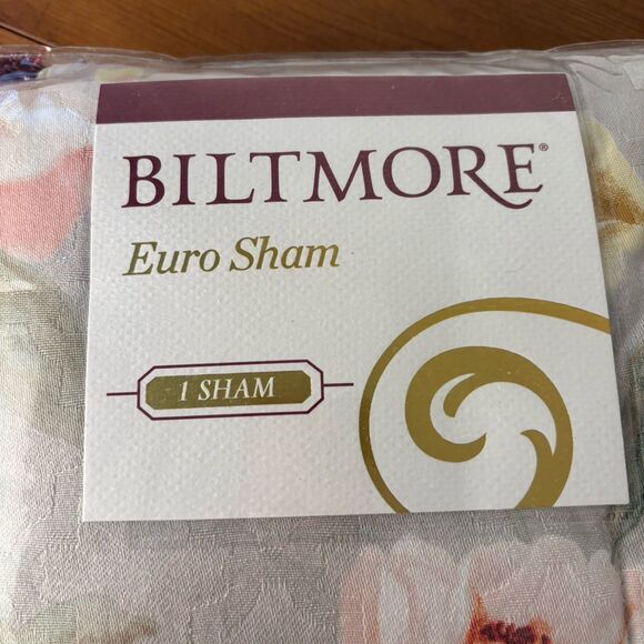 NEW Biltmore 1 Euro Sham Magnolia Floral 26x26x2 in Flange w/ Zipper Closure - Picture 4 of 5